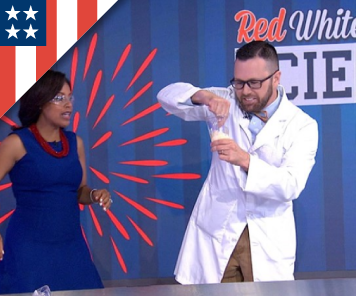 >Make red, white and blue science experiments with these ideas from Mr. Science